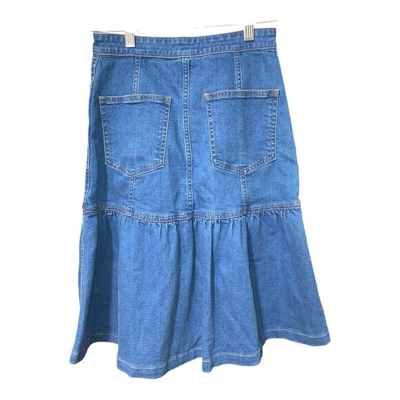 MADEWELL Denim A-Line Skirt Size 23 Button Front Blue Pockets Women’s - Picture 2 of 4